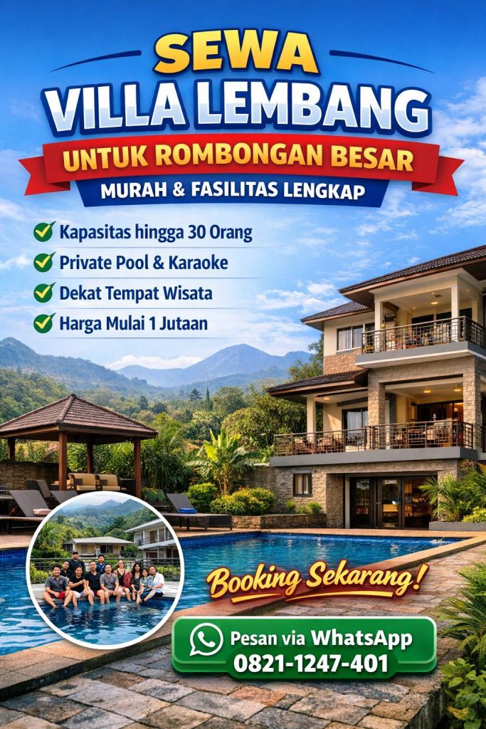 villa lembang rombongan besar private pool