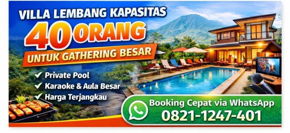 villa lembang kapasitas 40 orang