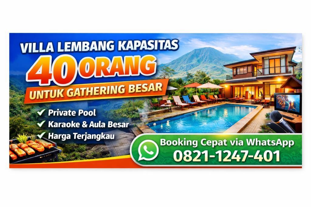 villa lembang kapasitas 40 orang