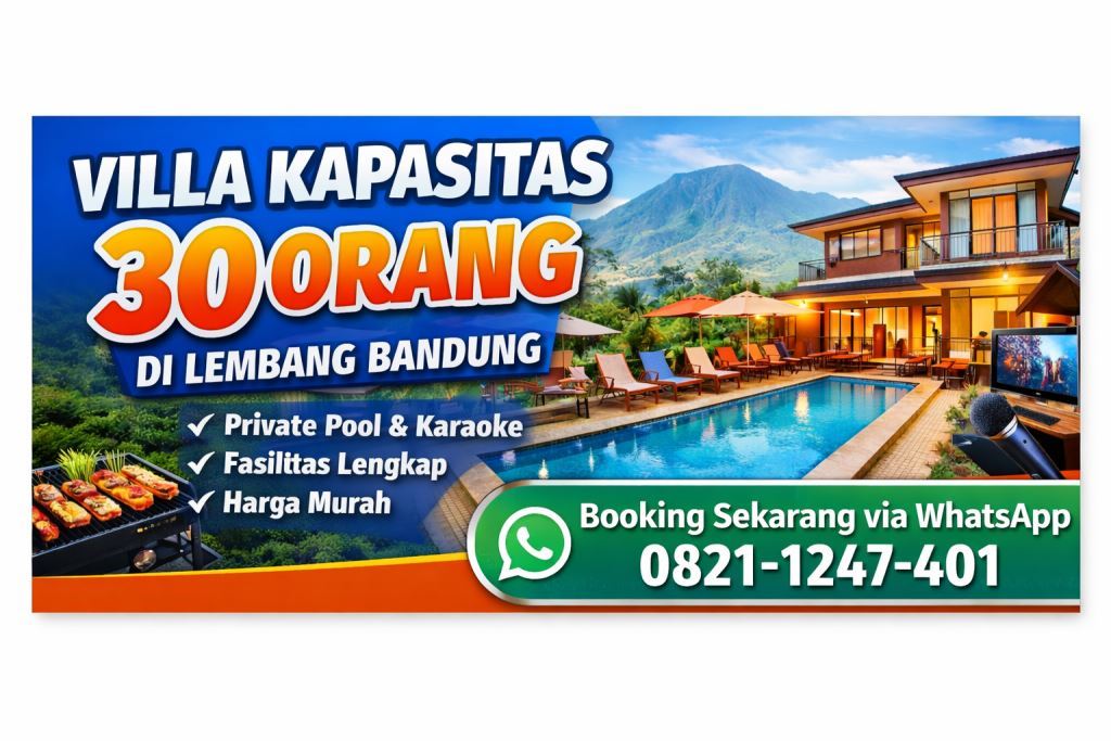 Sewa Villa Kapasitas 30 Orang