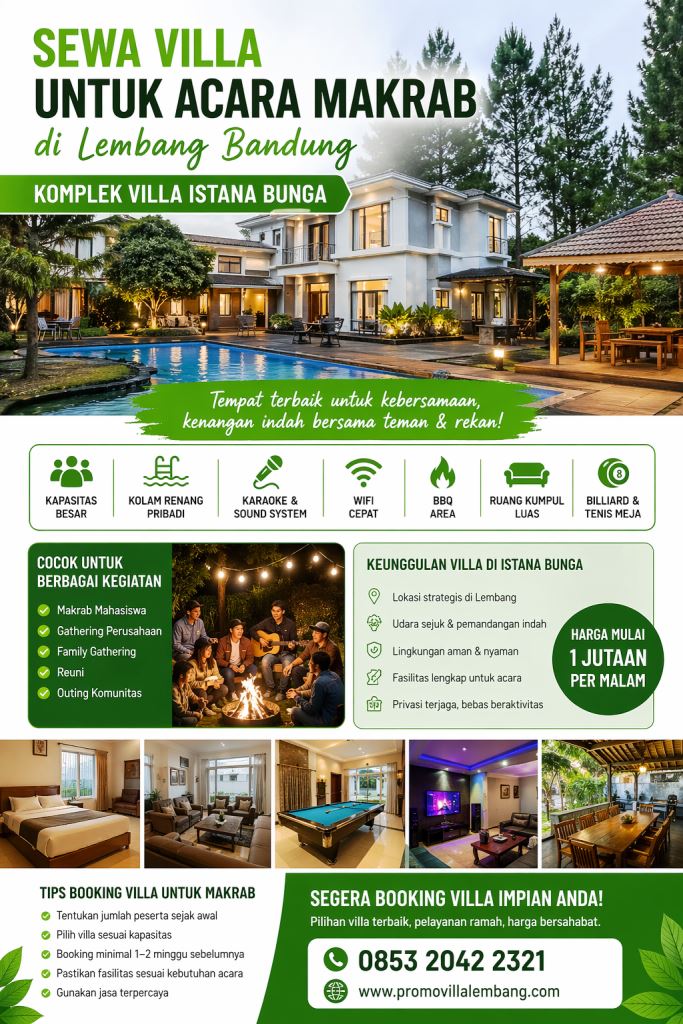 Villa untuk Acara Makrab di Lembang