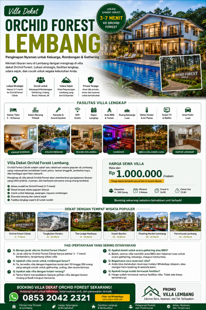 villa dekat orchid forest lembang