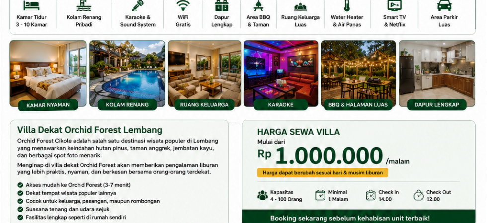 villa dekat orchid forest lembang