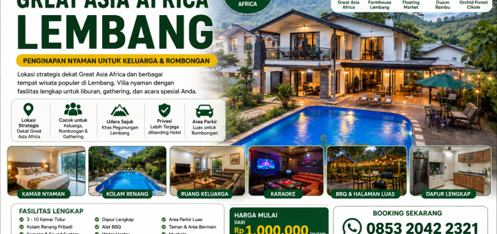 villa dekat great asia africa lembang